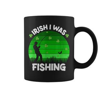 Irish I Was Fishing Happy St Patrick's Day Clover Fisherman Coffee Mug - Monsterry