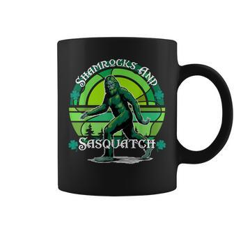 Irish Shamrocks And Sasquatch St Patrick's Day Lucky Coffee Mug - Monsterry