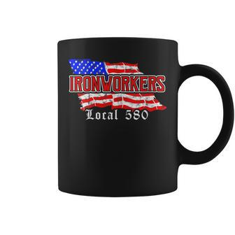 Ironworkers Local 580 Nyc American Flag Patriotic Coffee Mug - Monsterry