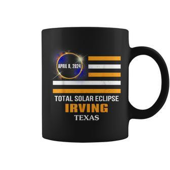 Irving Texas Solar Eclipse 2024 Us Flag Coffee Mug - Thegiftio UK