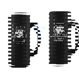 Am Israel Chai Israel Flag Heartbeat Love Hebrew Magen David Coffee Mug - Thegiftio UK