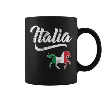 Italia Flag Horse Italian Italy Vintage Distressed Fade Coffee Mug - Monsterry UK