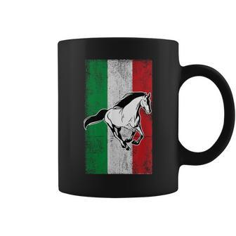 Italian Flag Patriotic Horse Horseback Riding Equestrian Coffee Mug - Monsterry