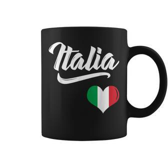 Italian Italia Heart Flag Italy Italiano Family Heritage Coffee Mug - Monsterry DE