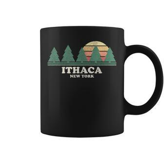 Ithaca Ny Vintage Throwback Retro 70S Coffee Mug - Monsterry CA