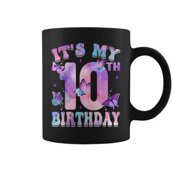 It's My 10Th Birthday Butterfly Theme 10 Year Old Party Girl Coffee Mug - Monsterry AU