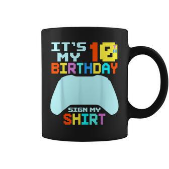 It's My 10Th Birthday Sign My 10 Years Old Boy Gamer Coffee Mug - Seseable