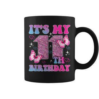 It's My 11Th Birthday Girls Butterfly Cute 11 Year Old Coffee Mug - Seseable