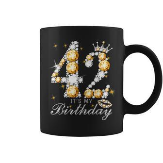 It's My 42Th Birthday Queen 42 Years Old Shoes Crown Diamond Coffee Mug - Thegiftio UK