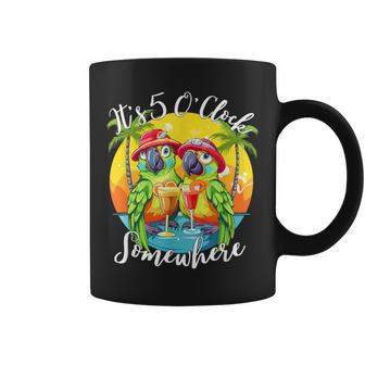 It's 5 O’Clock Somewhere Parrot Summer Beach Couple Coffee Mug - Thegiftio UK