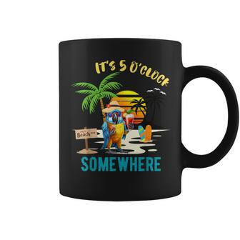 It's 5 O’Clock Somewhere Parrot Sunset Drinking Coffee Mug - Seseable