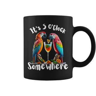 It's 5 O'clock Somewhere Parrots Drinking Cocktails Coffee Mug - Monsterry UK