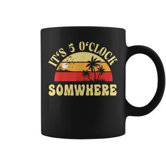 It's 5 O’Clock Somewhere Summer Retro Sunset Drinking Coffee Mug - Thegiftio UK