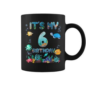 It's My 6Th Birthday Boy Sea Fish Ocean Animals Aquarium Coffee Mug - Monsterry