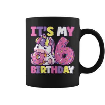 It's My 6Th Birthday Party Cute Girls Donut Birthday Unicorn Coffee Mug - Monsterry