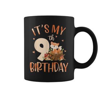 Its My 9Th Birthday Cute Fox 9 Year Old Birthday Decorations Coffee Mug - Monsterry UK