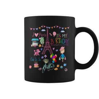 It's My Birthday I Love Paris Eiffel Tower & French Icons Coffee Mug - Monsterry UK