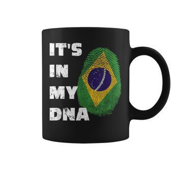 It's In My Dna Brazil Pride Fingerprint Flag Brasil Coffee Mug - Monsterry CA