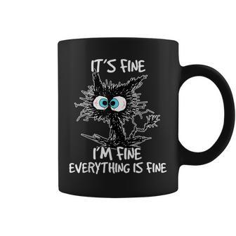 Its Fine Im Fine Everything Is Fine Black Cat Women Coffee Mug | Mazezy UK