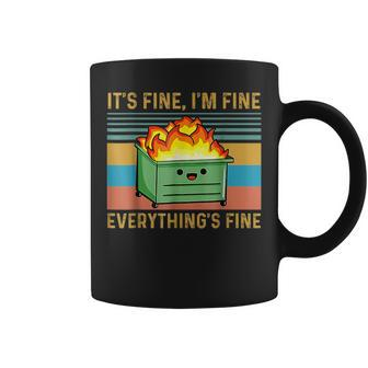 It's Fine I'm Fine Everything's Fine Lil Dumpster Fire Coffee Mug - Monsterry DE