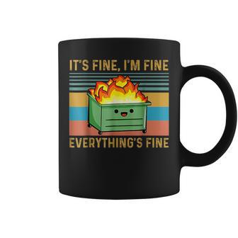 It's Fine I'm Fine Everything's Fine Lil Dumpster Fire Coffee Mug - Monsterry UK