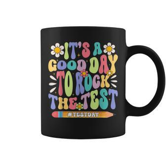 It's A Good Day To Rock The Test Groovy Testing Motivation Coffee Mug - Seseable