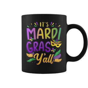 It's Mardi Gras Y'all With Mask And Fleur De Lis Coffee Mug - Monsterry UK
