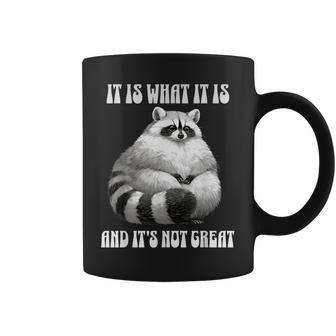 It Is What It Is And Its Not Great Racoon Vintage Meme Coffee Mug - Monsterry