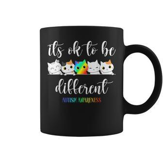 It's Ok To Be Different Cat Autism Awareness Coffee Mug - Seseable