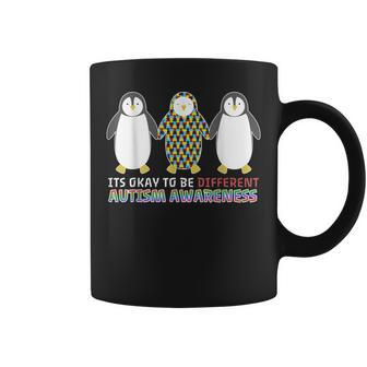 Its Ok To Be Different Penguin Cool Autism Awareness Coffee Mug - Monsterry CA