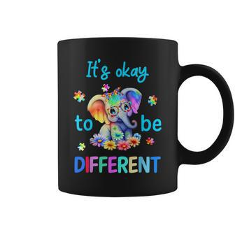 It's Okay To Be Different Autism Awareness Cute Elephant Coffee Mug - Monsterry DE