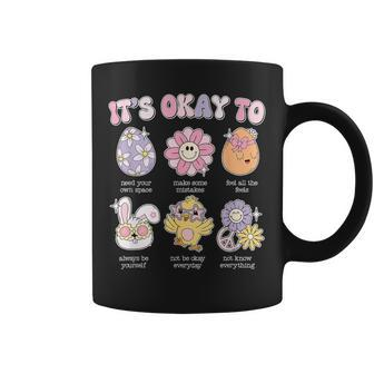 It's Okay To Retro School Easter Counselor Mental Health Coffee Mug | Mazezy