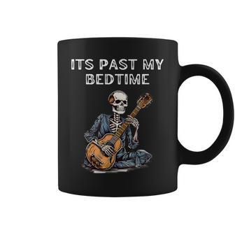 It's Past My Bedtime Skeleton Playing Guitar Coffee Mug - Monsterry