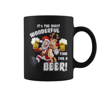 It's The Most Wonderful Time For A Beer Santa Xmas Coffee Mug - Thegiftio UK