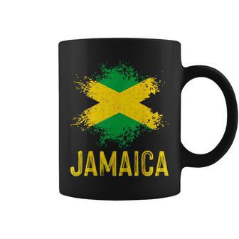 Jamaica Retro Vintage Watercolors Sport Jamaican Flag Coffee Mug | Mazezy