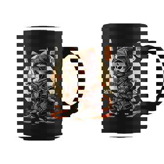 Japanese Anime Style Ninja Cat Guru Coffee Mug | Mazezy
