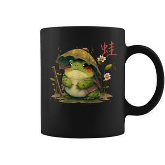 Japanese Cute Cottagecore Frog Grumpy Japanese Frog Coffee Mug - Thegiftio UK