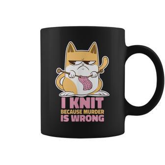 Je Tricote Parce Que Le Meurtre C'est Mal Knitting Tasse - Cadeauxyz