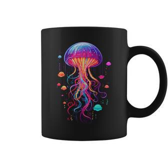 Jellyfish Ocean Animal Scuba Diving Rainbow Jelly Fish Coffee Mug - Seseable