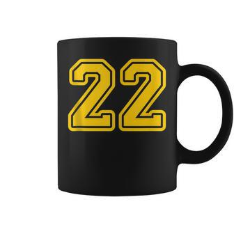 Jersey 22 Golden Yellow Sports Team Jersey Number 22 Coffee Mug - Monsterry DE
