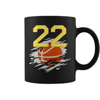 Jersey 22 Yellow Golden Basketball Team Number 22 Coffee Mug - Monsterry DE