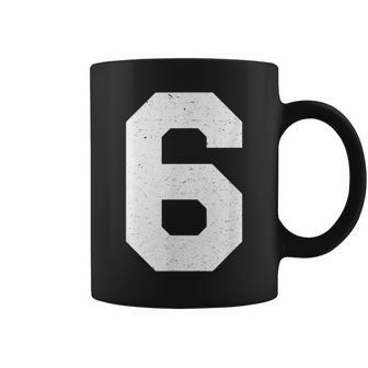 Jersey Uniform Number 6 Block Number Six Coffee Mug - Thegiftio UK
