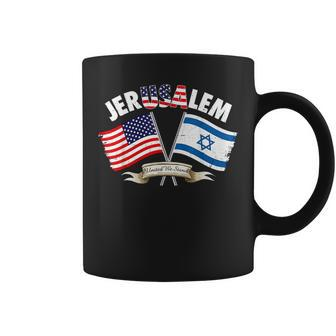 Jerusalem Israel Usa American Flag Coffee Mug - Monsterry AU