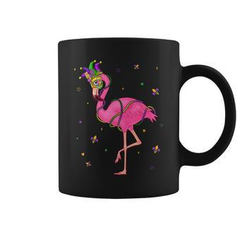 Jester Flamingo Beads Mardi Gras Fat Tuesday Parade Girls Coffee Mug - Monsterry UK