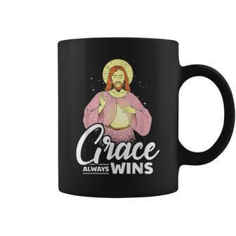 Jesus Christ Grace Always Wins Christian Coffee Mug - Monsterry AU