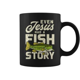 Jesus Fish Story Fisherman God Christ Fishing Christian Coffee Mug - Monsterry