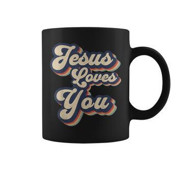 Jesus Loves You Retro Religious Christian Coffee Mug - Seseable