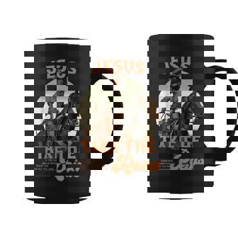 Jesus Take The Reins Christian Black Cowgirl Western Texas Coffee Mug | Mazezy