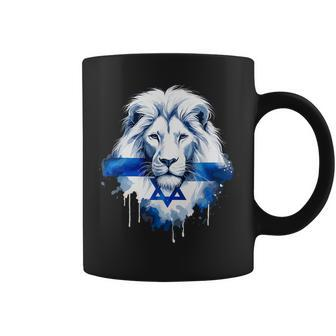 Jewish Israel Flag Lion David Star Yisrael Proud Israelites Coffee Mug - Monsterry CA