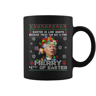 Joe Biden Happy 4Th Easter Ugly Christmas Sweater For Women Coffee Mug | Mazezy